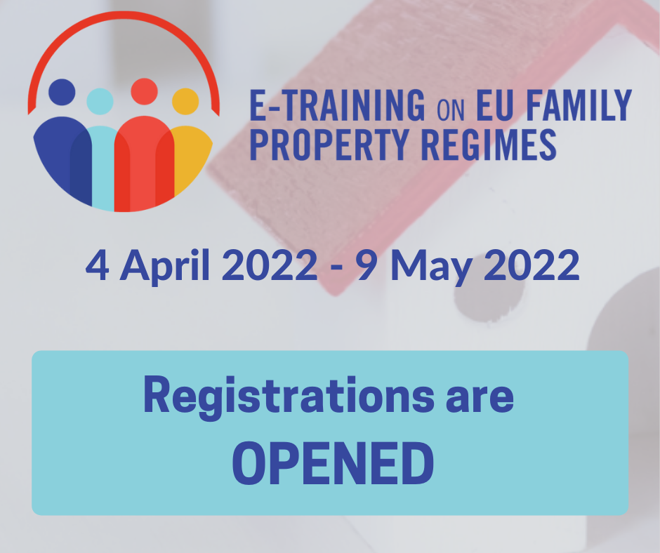 E-training - REGISTRATION OPENING