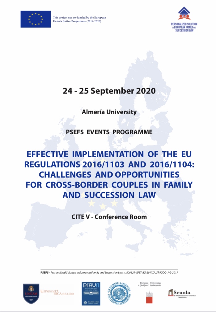 EVENTI PSEFS ALMERIA, 24 - 25 SETTEMBRE 2020: PROGRAMMA E LINKS PER LA REGISTRAZIONE